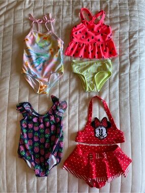 Bundle of 4 Baby Swimsuits Cat & Jack Carter’s Disney | Girls 12 Months